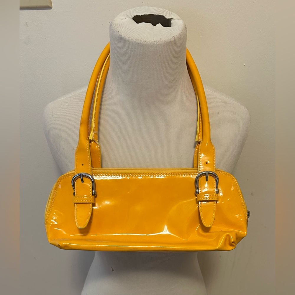 Vintage Yellow Valentina Patent Leather Mod GoGo Rectangular Mini Retro Bag